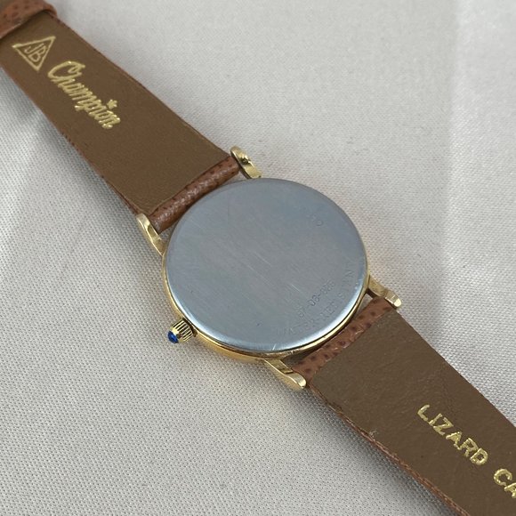Vintage Movado Gold Dot Watch 1970\'s 5 Hands 8 inch New Tan Leather Strap main image 8